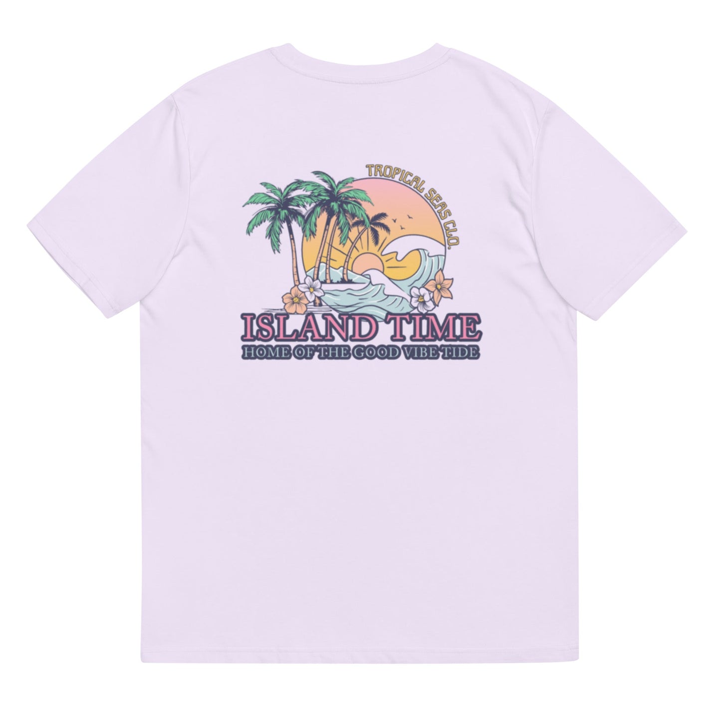 “Island Time” Organic Ribbed Neck Tee