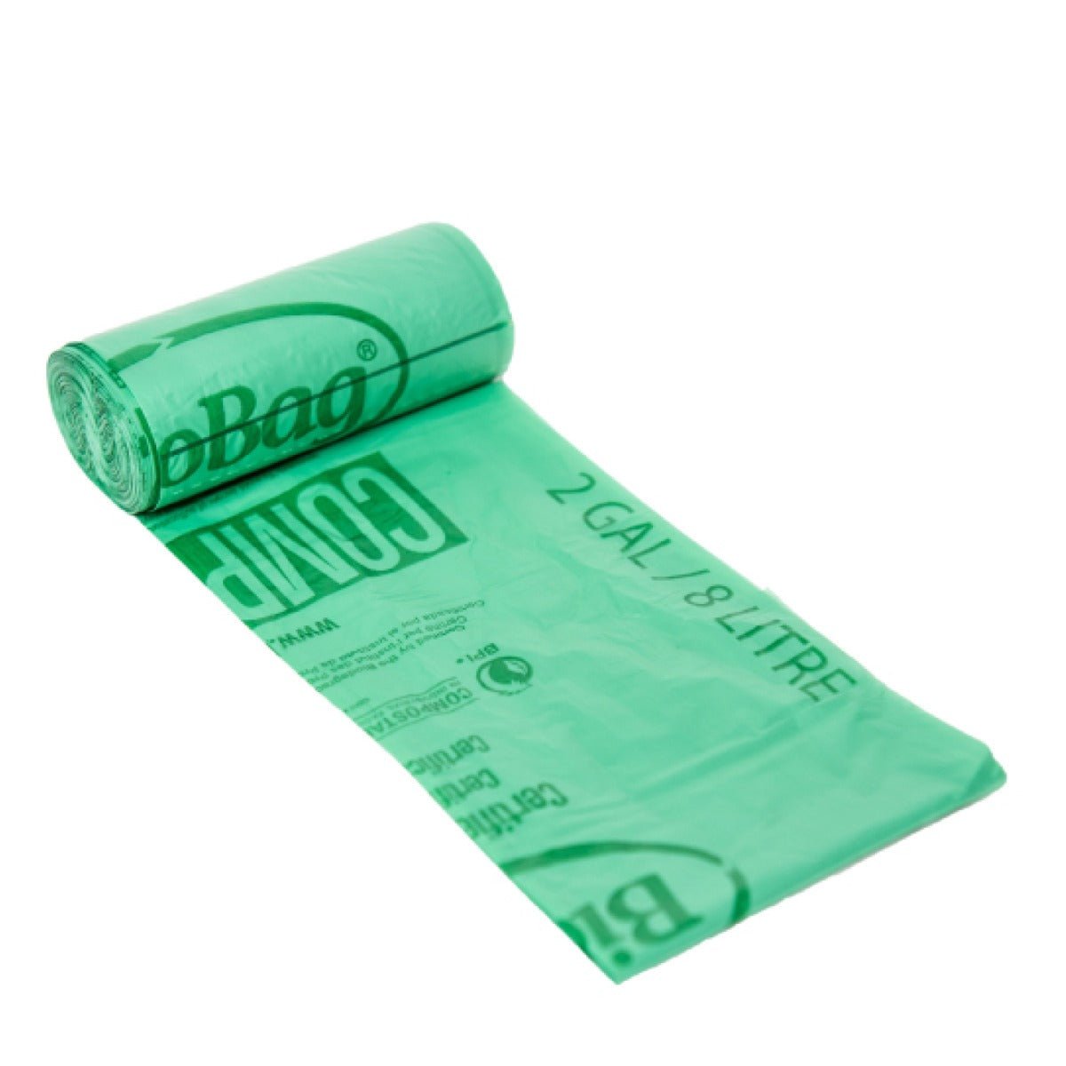 BioBag 2 Gallon Compostable Bags 15.35x16.6in (QTY 600), SKU 02G1517