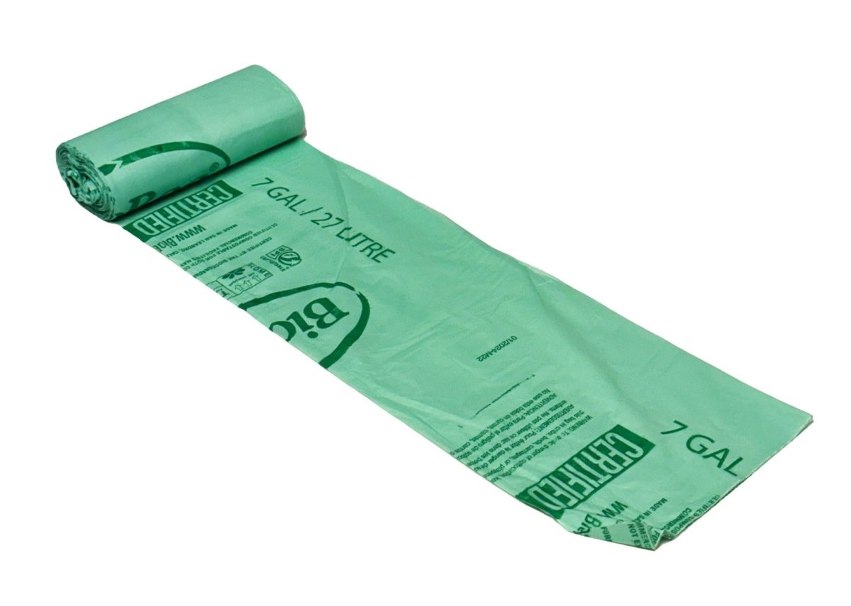 BioBag 7 Gallon Compostable Bag Liners Green (QTY 600), SKU 07G2022