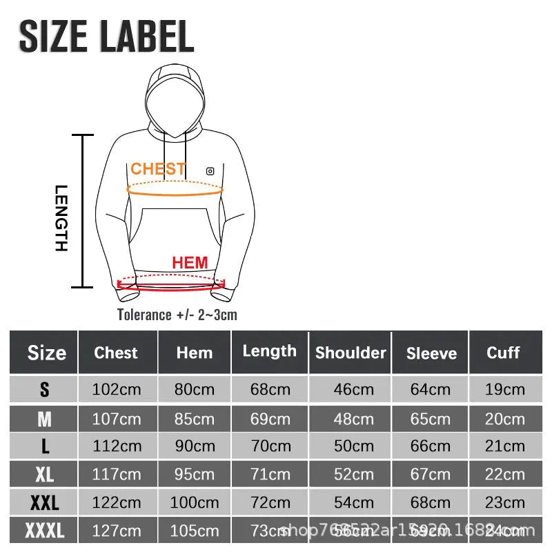USB Heated Men's Hoodie - 5-Zone Heating for Outdoor & Casual Wear