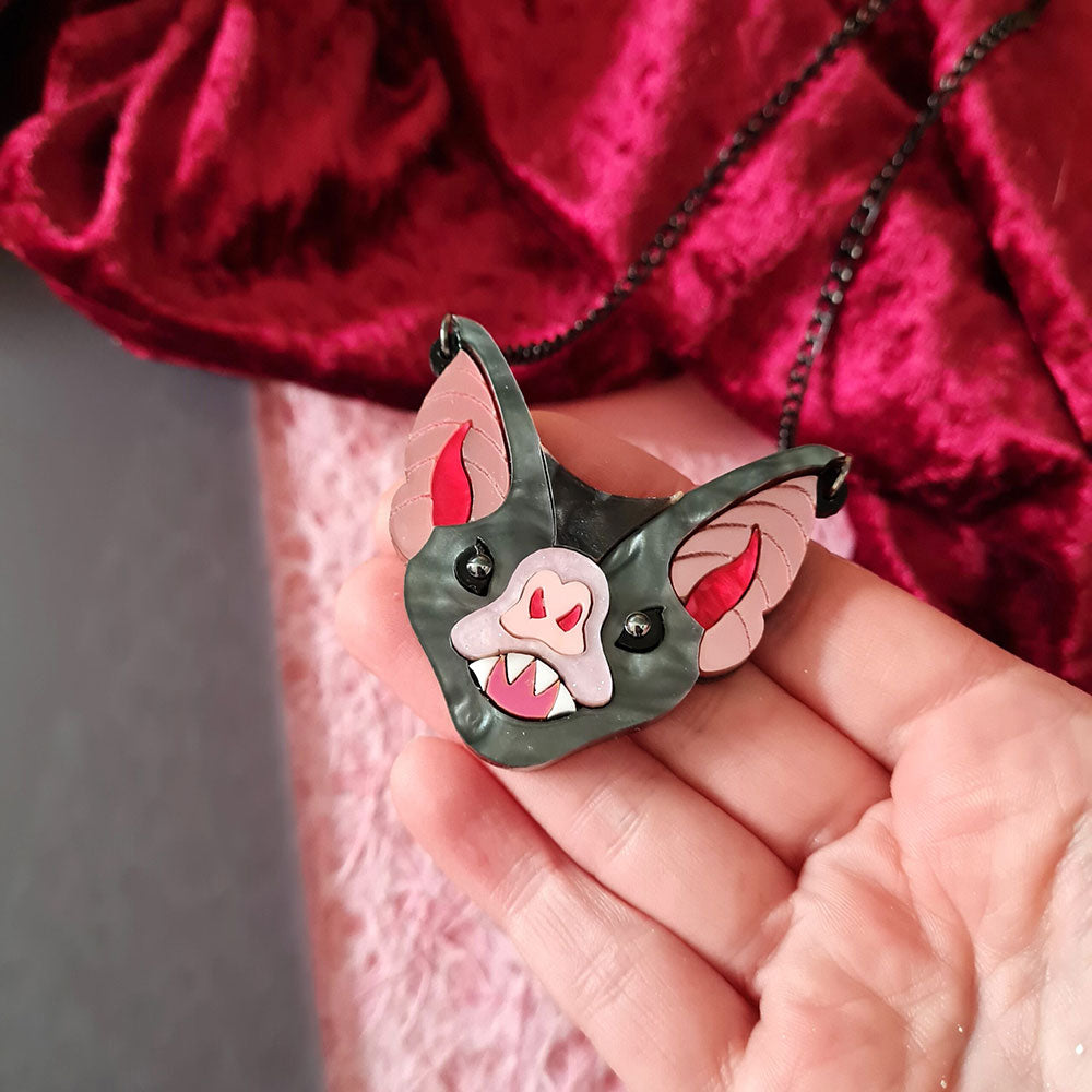 Vampire Bat Necklace by Cherryloco
