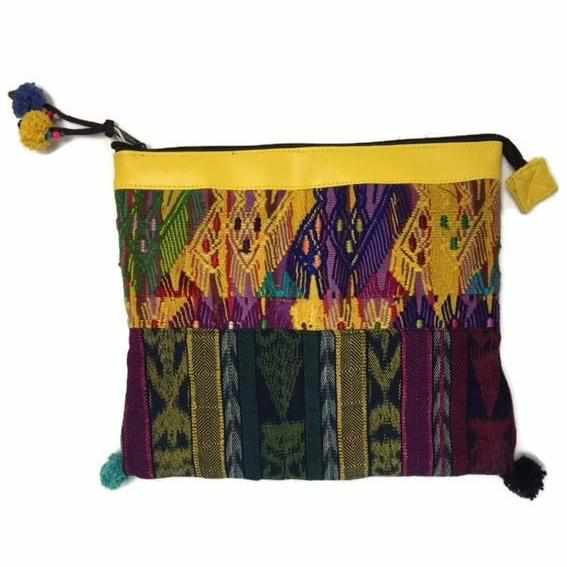 Vegan Leather Up-cycled Embroidered Textile Huipil iPad Case - Guatemala