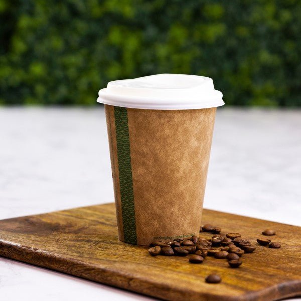 Vegware 12oz Brown Kraft Hot Cup, 89-Series, PLA-Lined (QTY 1000), SKU KV-12G
