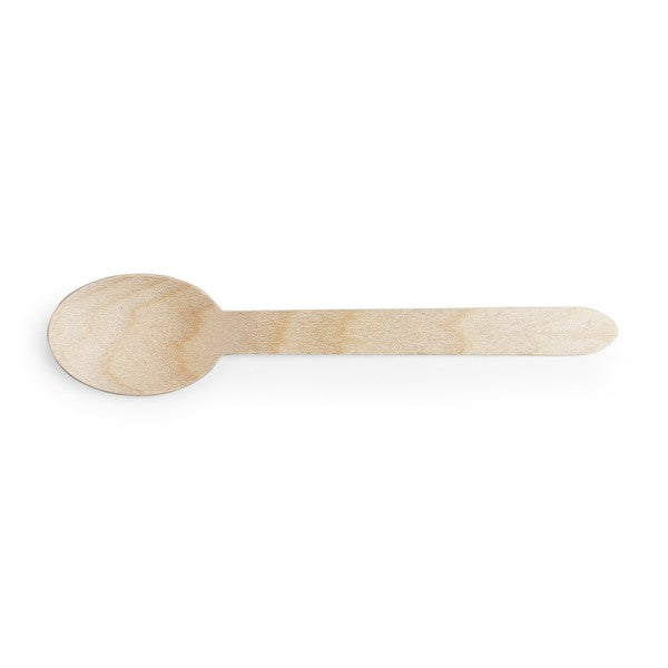 Vegware 6 in Wooden Spoon, Renewable Birchwood (QTY 1000), SKU VT-SP6