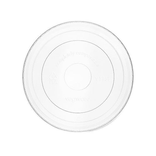 Vegware 115-Series Flat PLA Cold Lid, Clear (QTY 500), SKU V115F