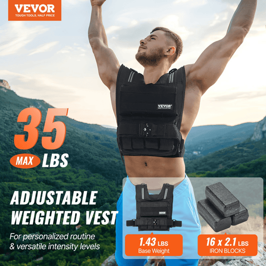 35lb Adjustable Weighted Vest | Strength Training & Running - Osadia Concept Store