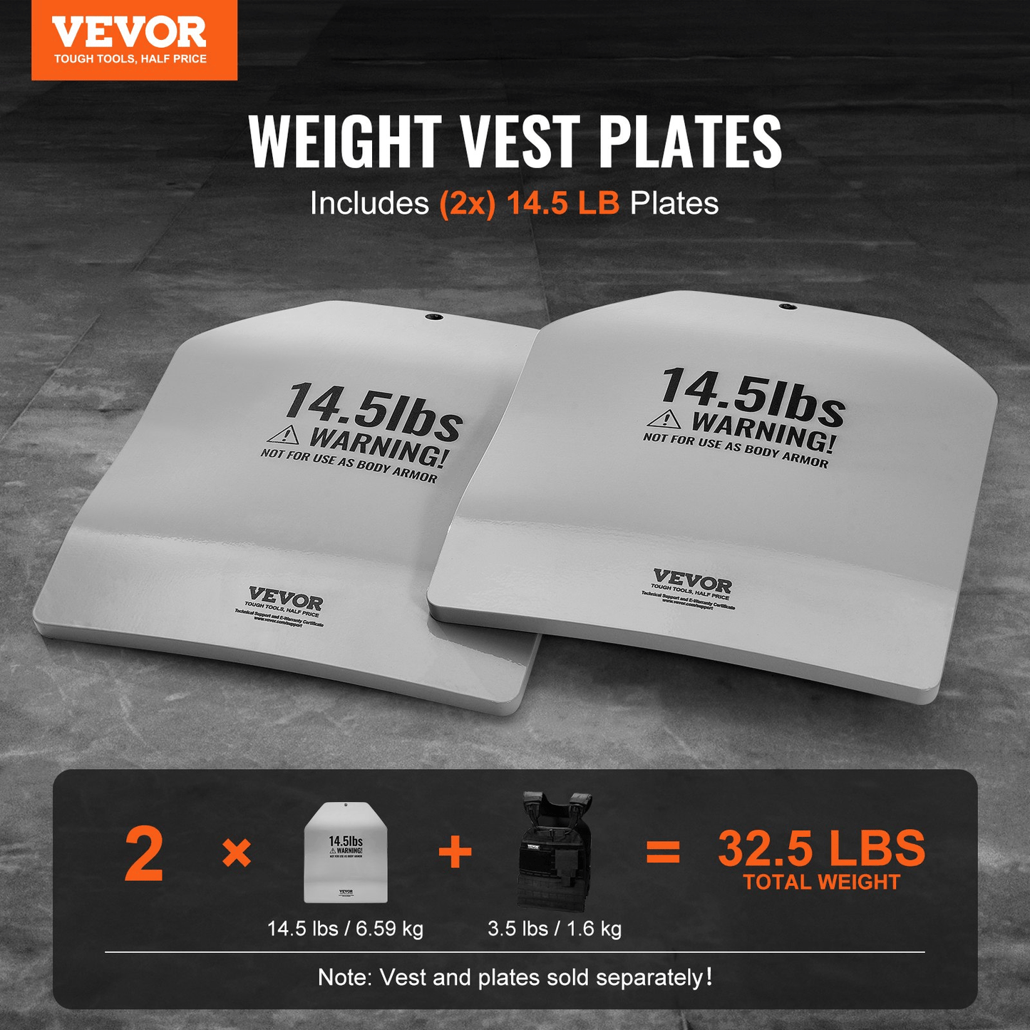 VEVOR Curved Weight Vest Plates for Strength Training Workout 2x14.5 LB Plates - Osadia Concept Store
