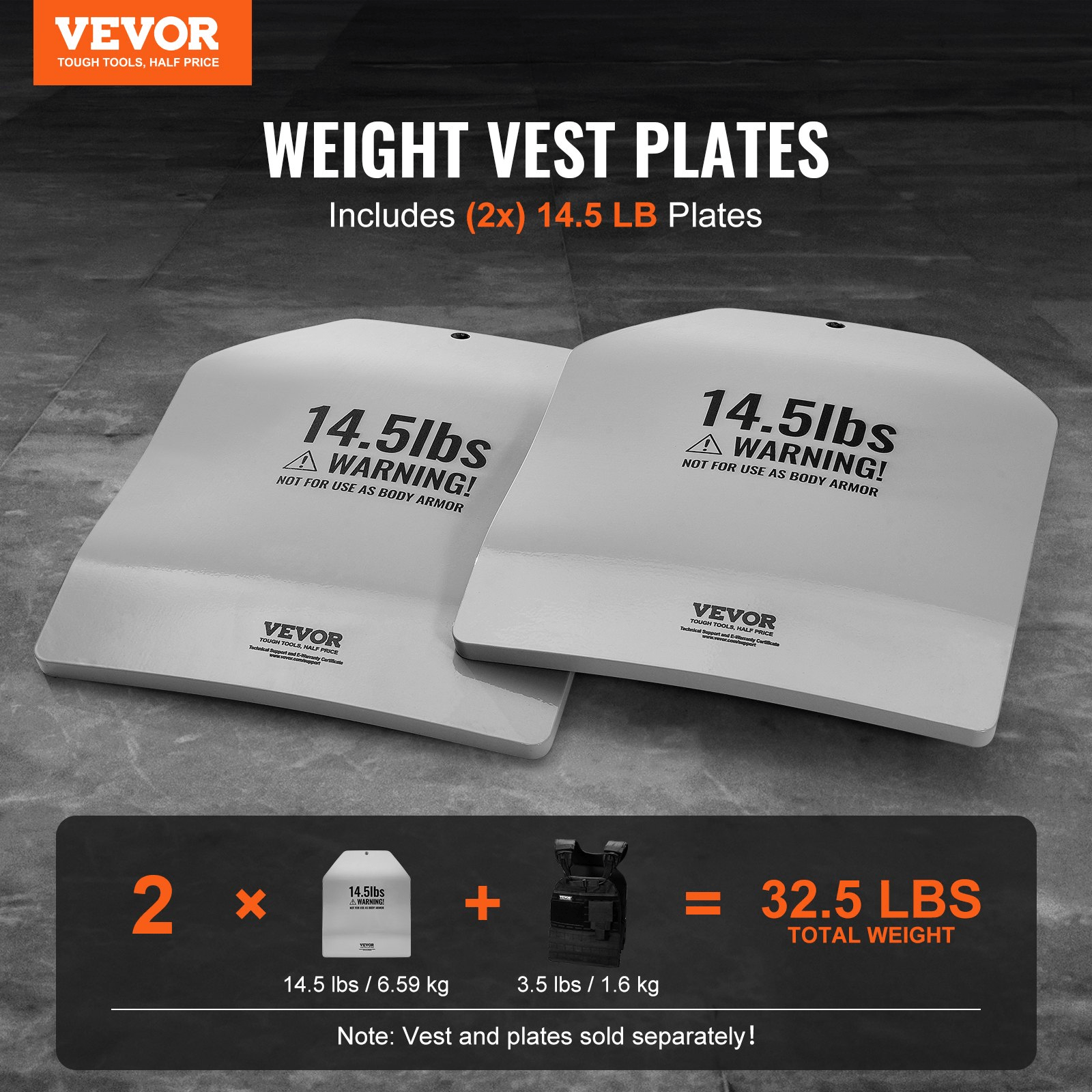 VEVOR Curved Weight Vest Plates for Strength Training Workout 2x14.5 LB Plates - Osadia Concept Store