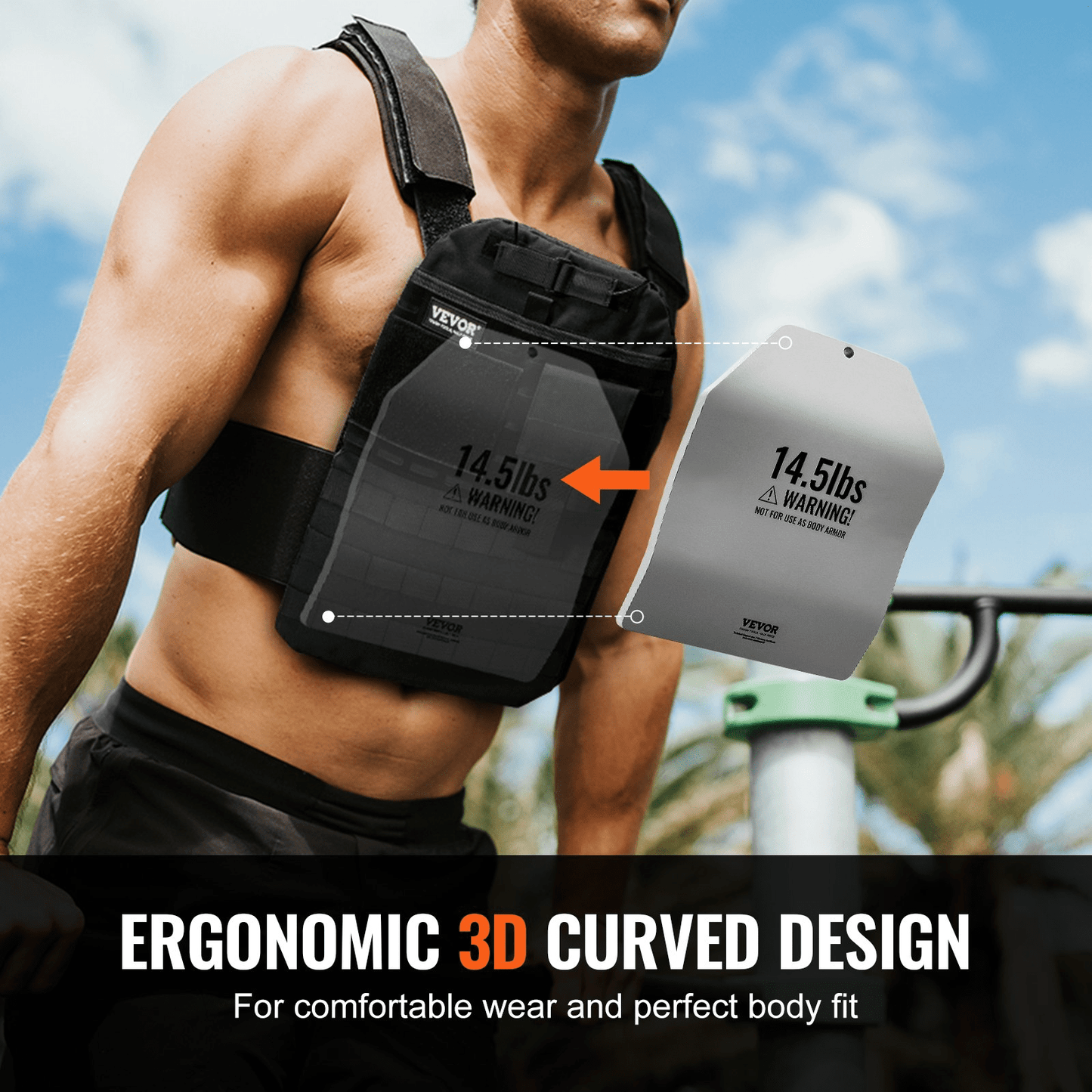 VEVOR Curved Weight Vest Plates for Strength Training Workout 2x14.5 LB Plates - Osadia Concept Store