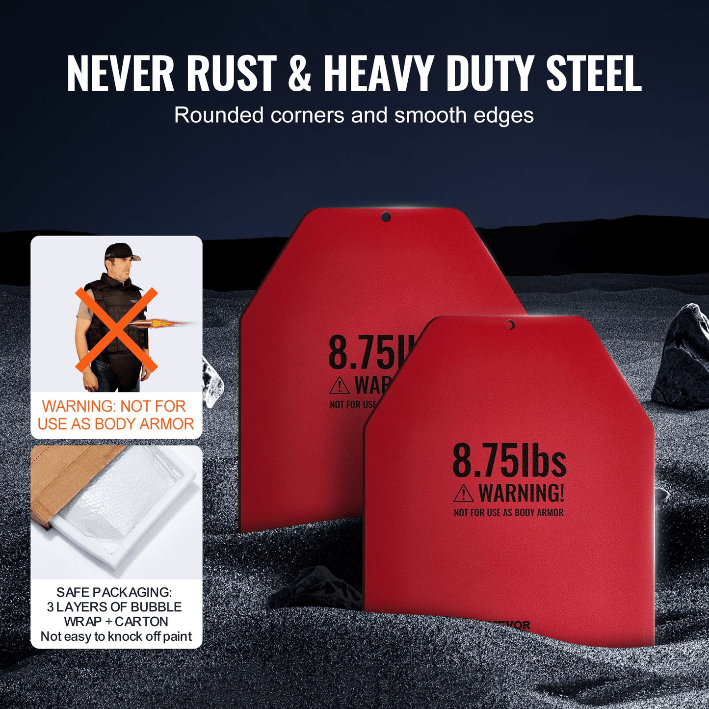 VEVOR Weight Vest Plates for Strength Training Running Workout 2x8.75 LB Plates - Osadia Concept Store