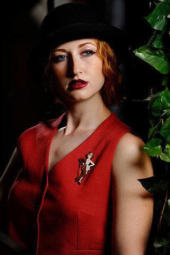 Victor Victoria Halloween Brooch by Laliblue