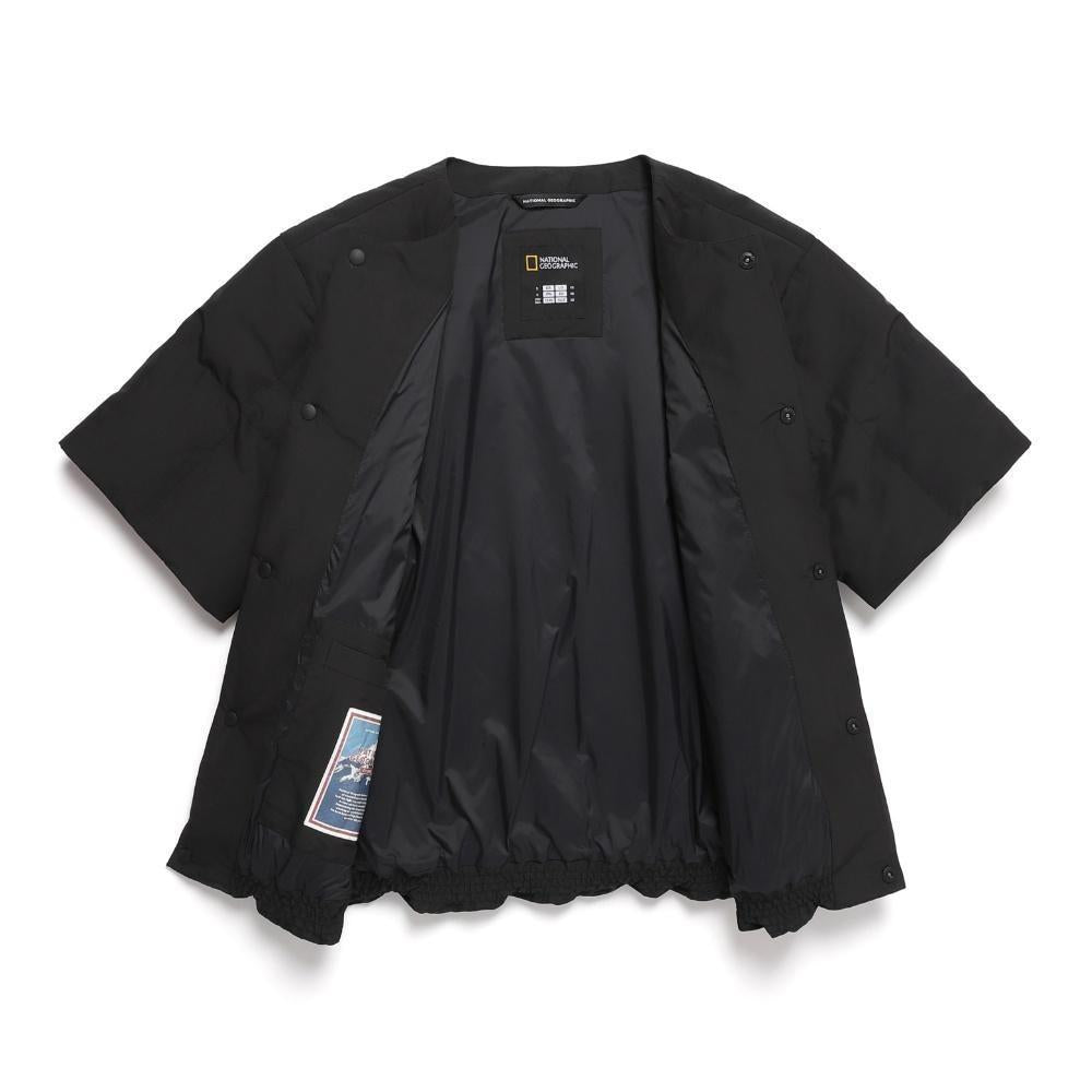 Riize 24Fw Heron Collection - U-Neck Lightweight Goose Down Short-Sleeved Jumper Carbon Black