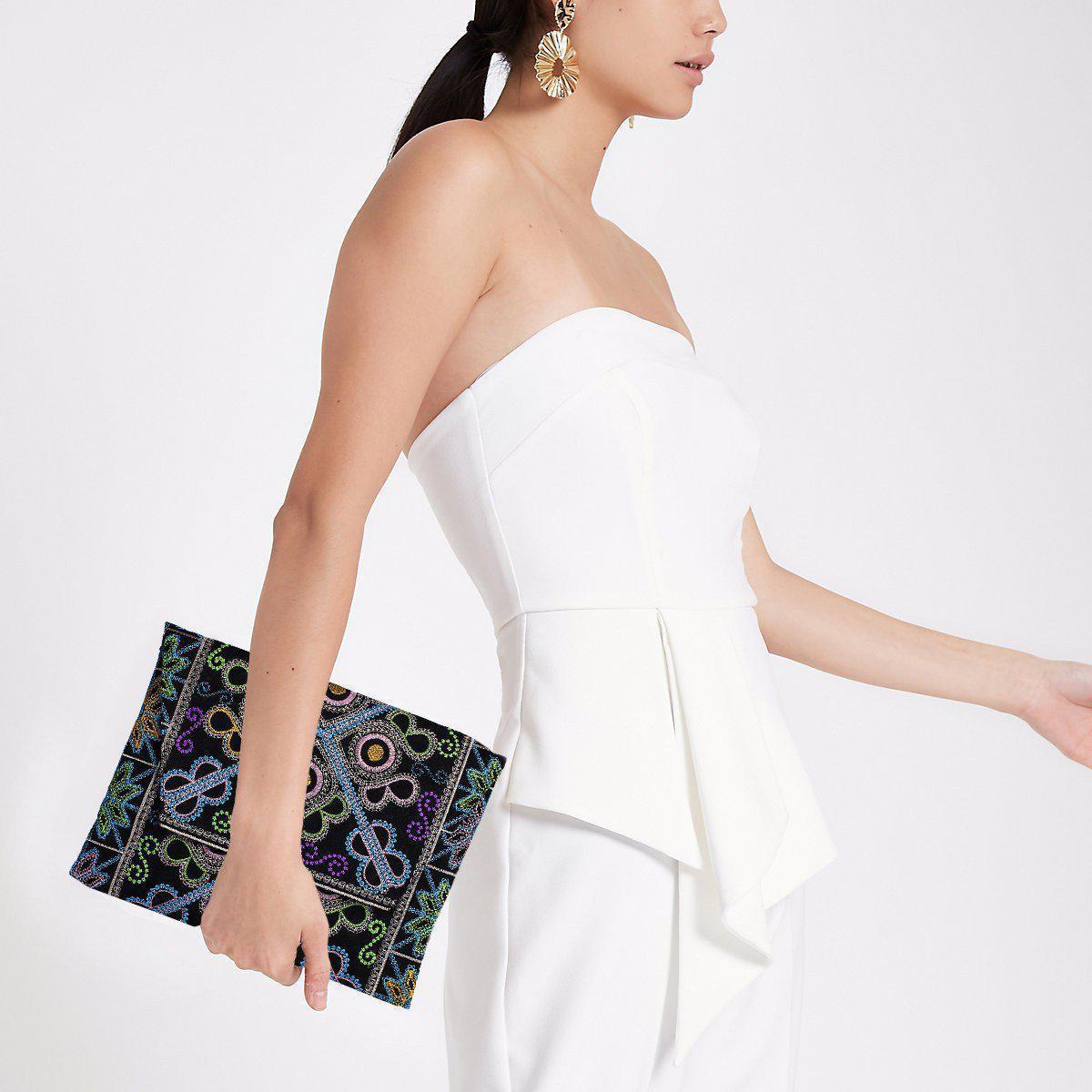 Boho Style Embroidered Clutch Bag - Thailand