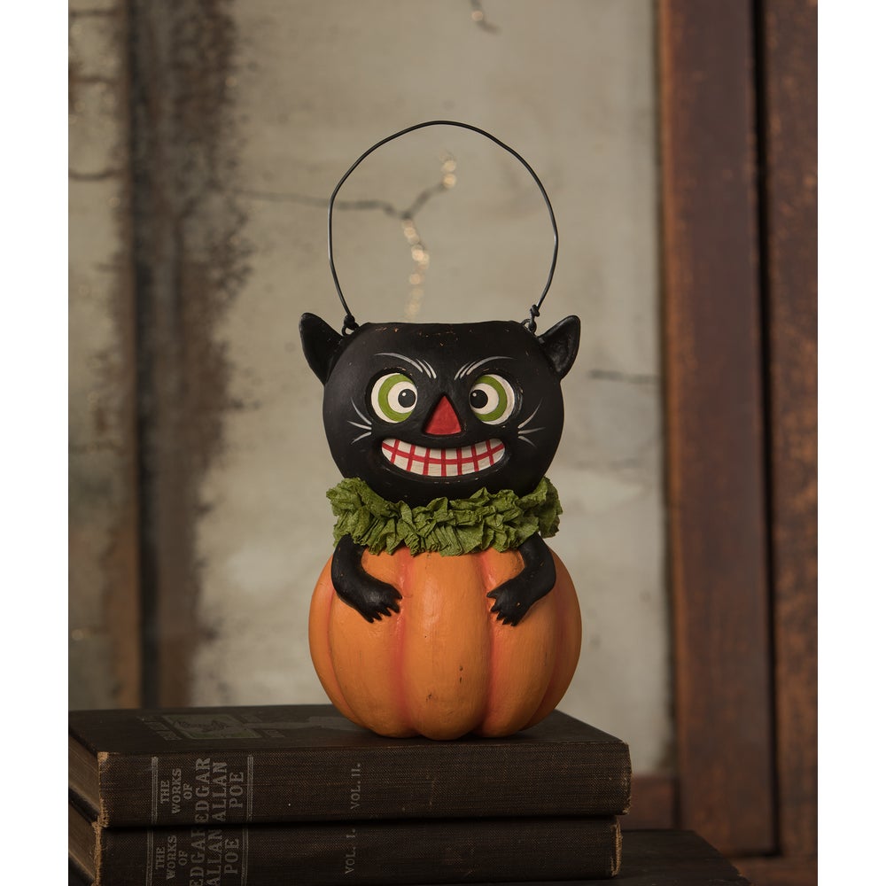 Vintage Black Cat in Pumpkin by Bethany Lowe Designs - Osadia Concept Store