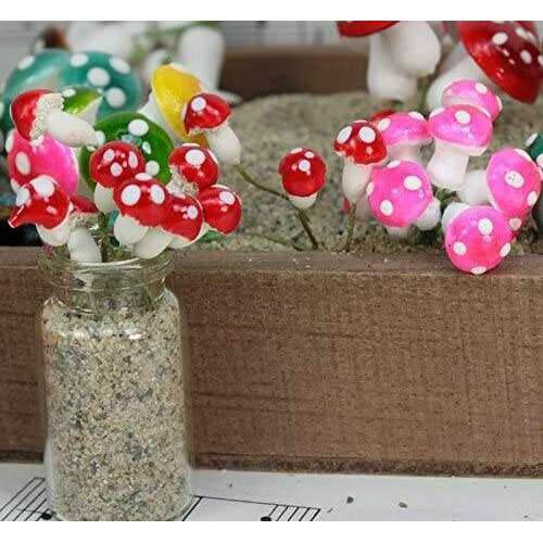 Vintage Red Sealed Plaster Mushrooms -Set of 10