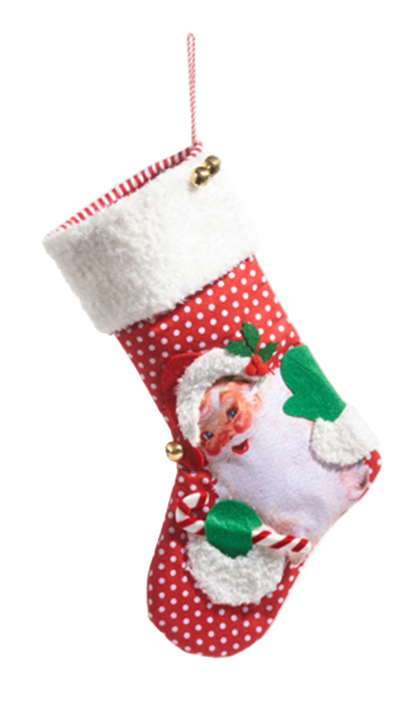 19" Retro Christmas Stocking SANTA