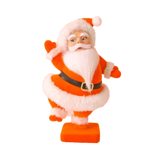 Retro Flocked Dancing Santa | Orange SECOND