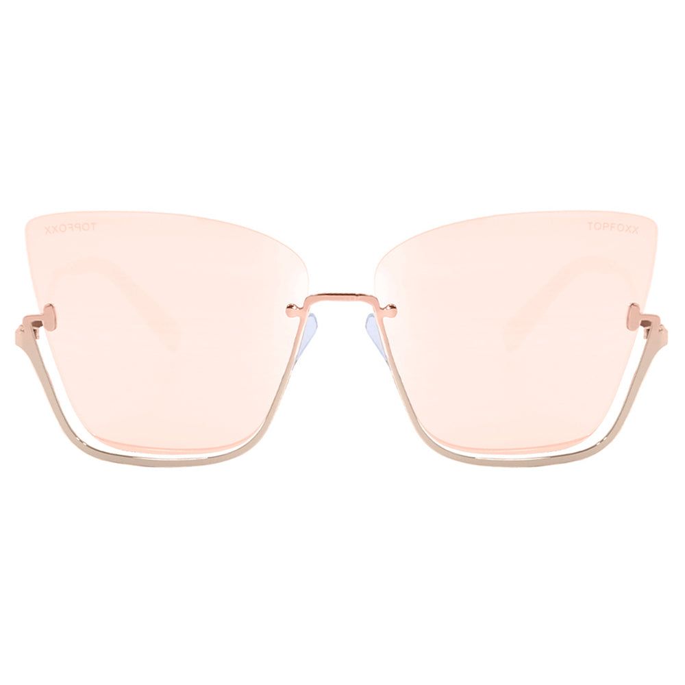 Vixen - Rosegold Frame Rosegold Lens Metal Cateye Sunglasses