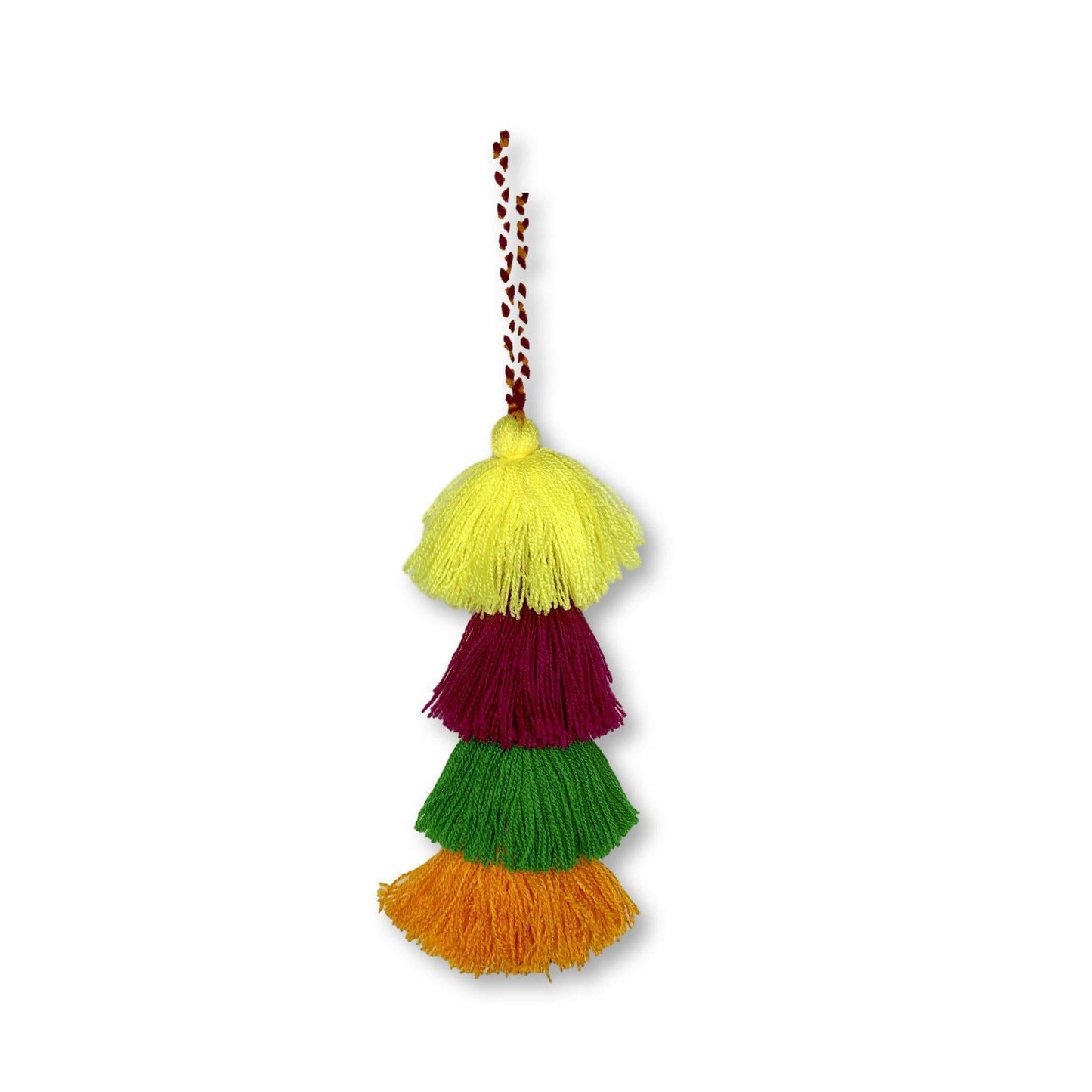 Waterfall Tassel Zipper Pull | Colorful Handmade Charm from Mexico