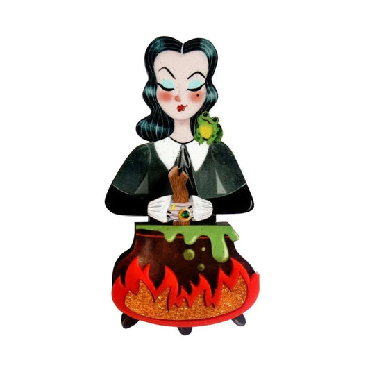 Witch with Cauldron Halloween Brooch by Laliblue | PRE-ORDER SHIPS IN 2-3 WEEKS