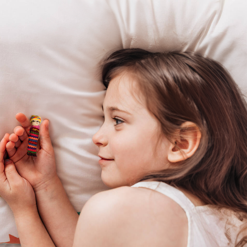 Worry Doll Crochet Pouch with Four Dolls - Guatemala