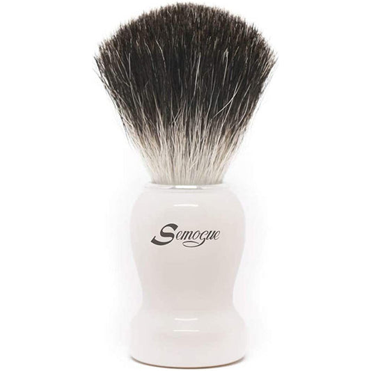 Semogue Pharos-c3 Pure Black Badger Shaving Brush - Arctic White