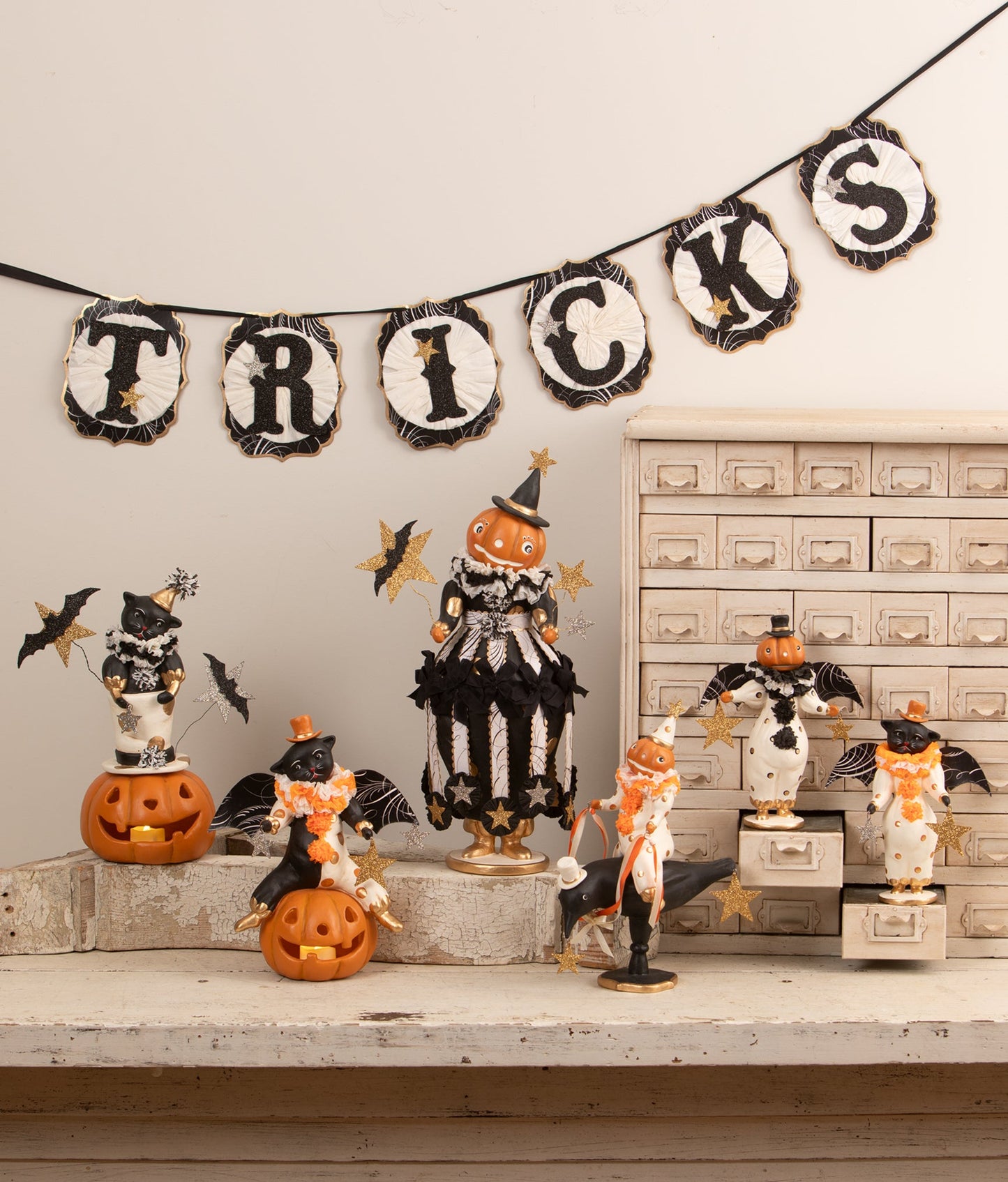 Top Hat Jack with Cat | Halloween Decor | Bethany Lowe