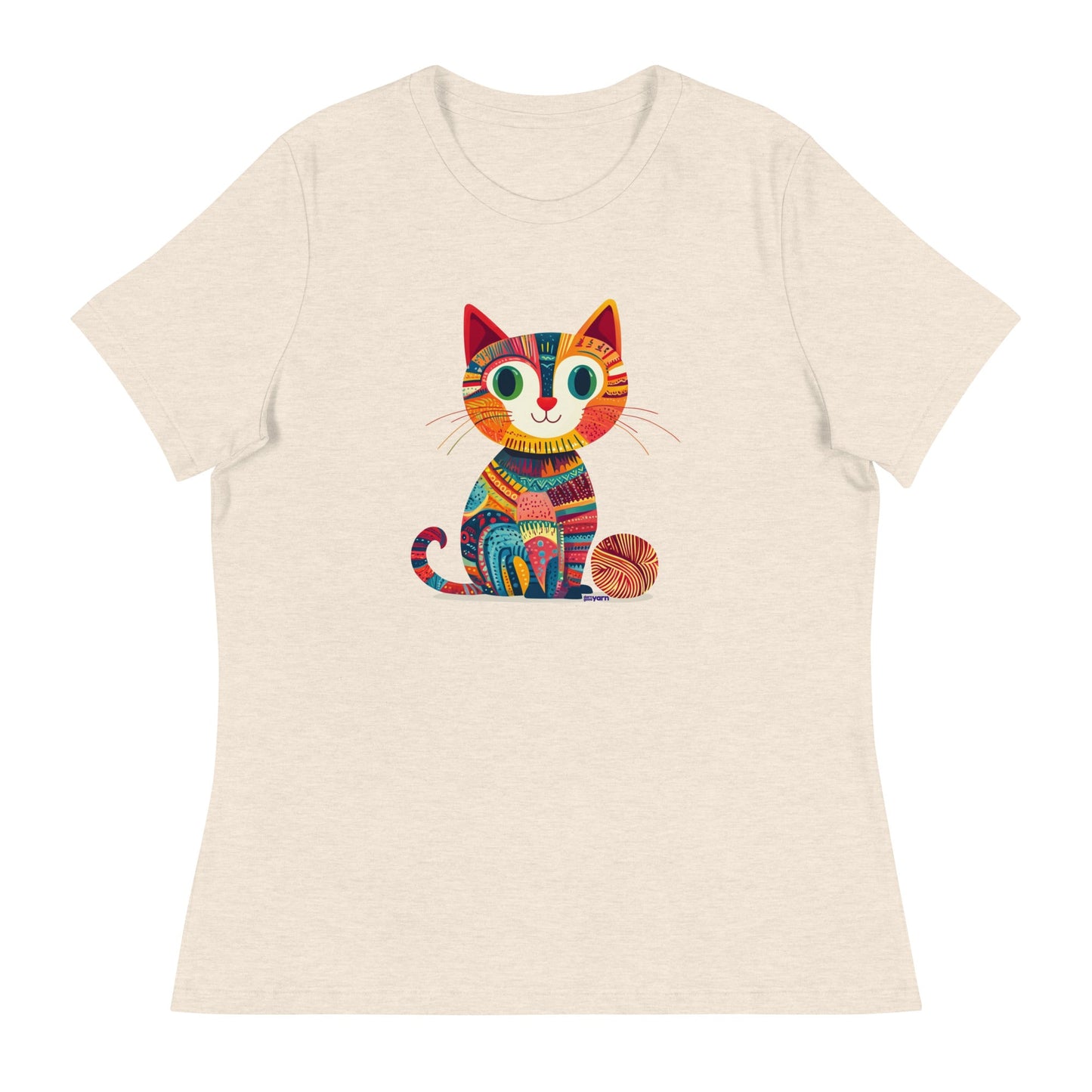 “Yarn Whiskers” Women’s Relaxed Fit T-Shirt – Designed by Nicole Snow