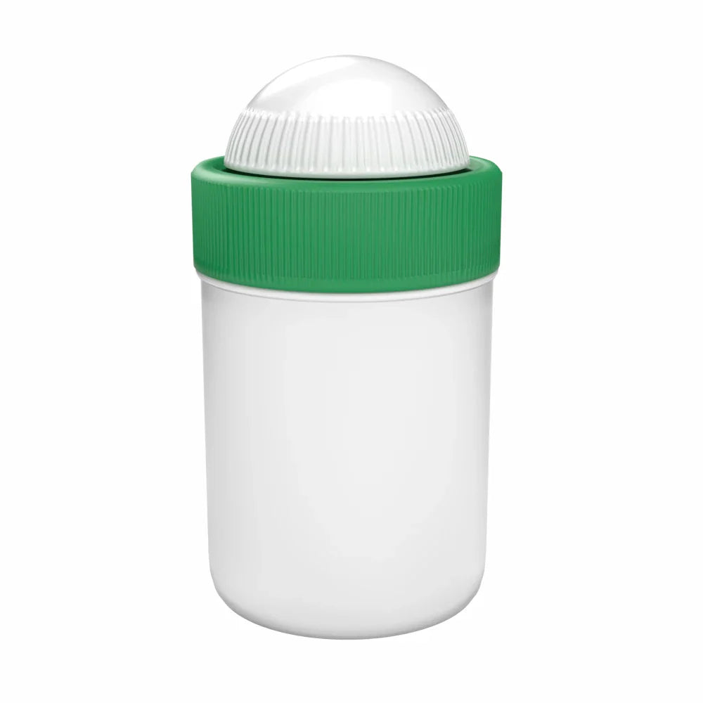 Samix 50ml White Cosmetic Jar with Green Lid (10-Pack)