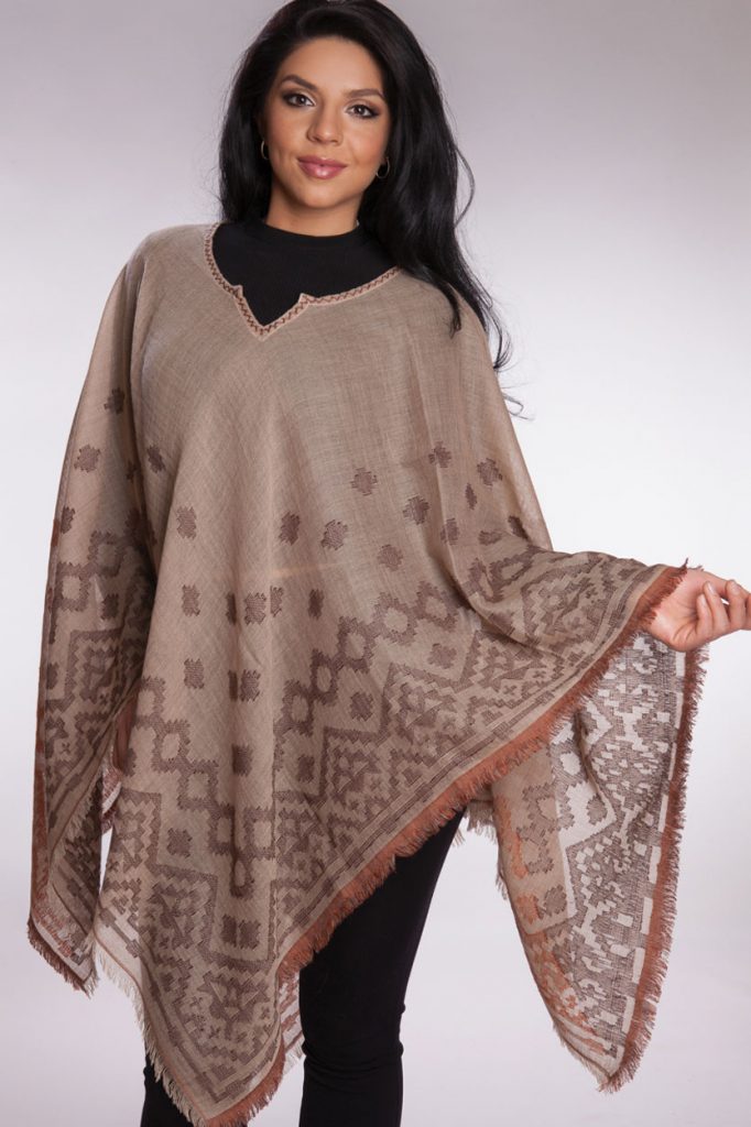 Wool & Cotton Poncho - Osadia Concept Store