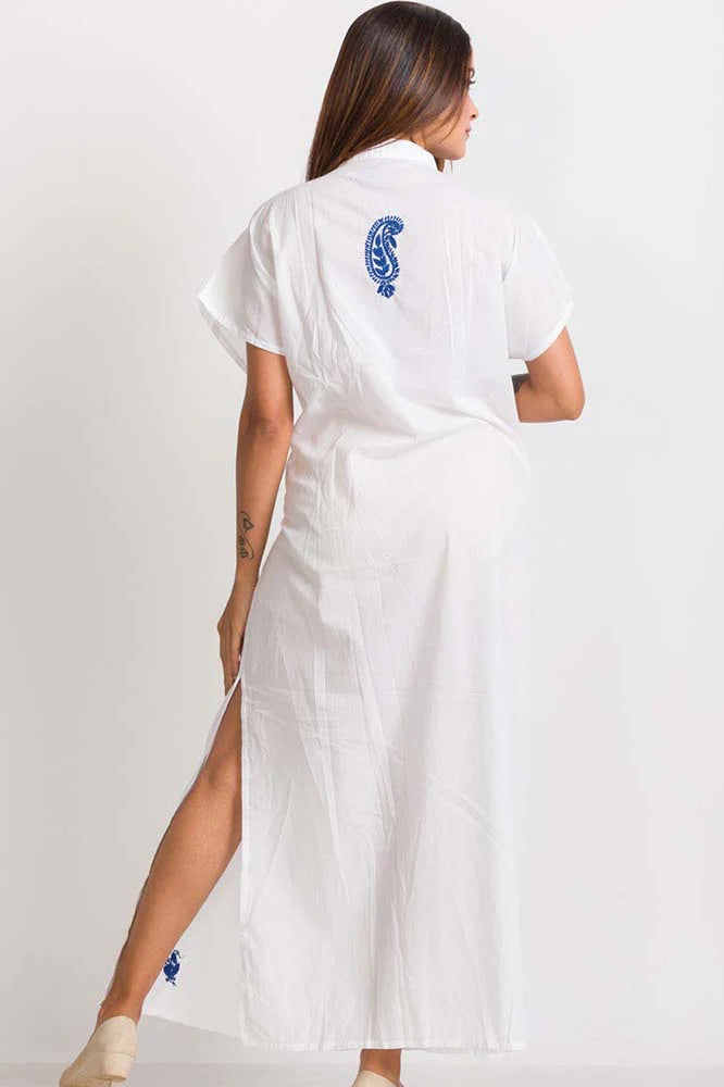 Saguna Blue Embroidered Caftan