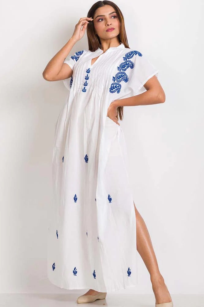 Saguna Blue Embroidered Caftan