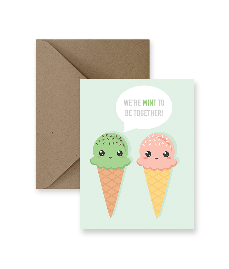 We’re Mint To Be Together Greeting Card - Osadia Concept Store